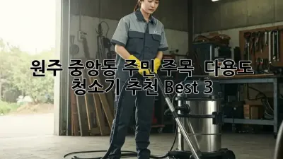 원주 중앙동 주민 주목! ✨ 다용도 청소기 추천 Best 3